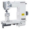 Twin needle post bed roller feed